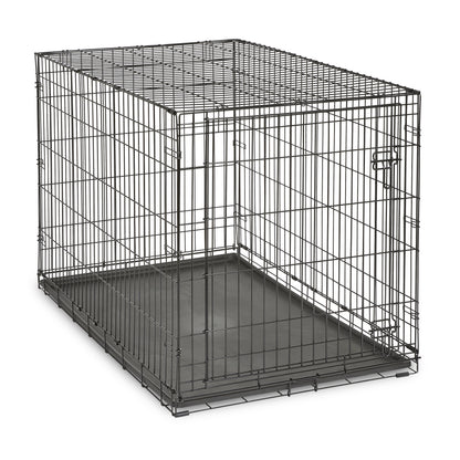 Foldable 48" Wire Crate for Dogs with Divider and Leak-Proof Tray